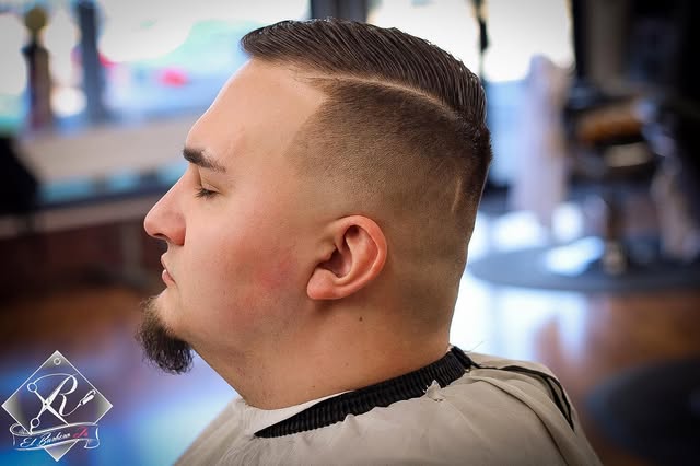 Fresh side part and low fade